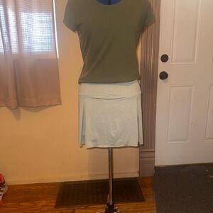 Women’s Athletic Skort Light Green Pleated Back Built-In Shorts Golf tennis